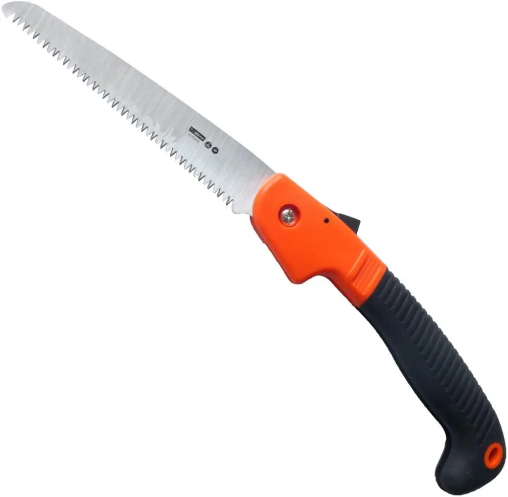 7" Blade Heavy-Duty Harden Triple Razor Steel Folding Hand Saw, Compact Folding Design, Safety Lock, Faster Cleaner Cuts, Foldable Safety Sheath for Camping, Gardening, Outdoors, Landscaping, Backpacking
