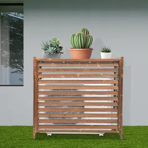 Air Conditioner Fence Screen Brown AC Covers Air Conditioner Fence for Outside to Hide Air Conditioner and Outdoor Privacy 39.37 * 16.93 * 37.01in Wood Light