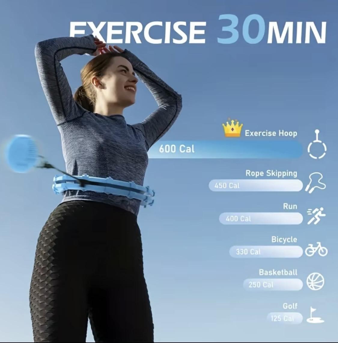 Infinity Weighted Hula Hoop for Adult, 2 in 1 Smart Exercise Hoop for Women Abs Workout, 24 Detachable Knots