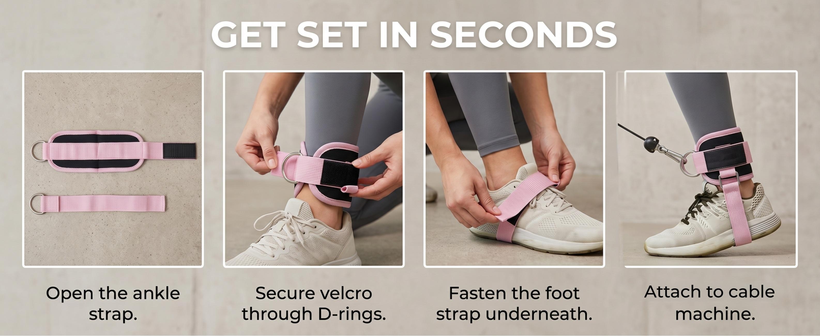 Adjustable Comfort Ankle Straps for Cable Machines - Engineered Kickback Strap for Glute Workouts, Leg Curls, Lower Body Workouts to Enhance Your Lower Body Training, Gym Ankle Cuff Attachments for Women Adjustable Comfort Ankle Straps for Cable Machines - Engineered Kickback Strap for Glute Workouts, Leg Curls, Lower Body Workouts to Enhance Your Lower Body Training, Gym Ankle Cuff Attachments for Women