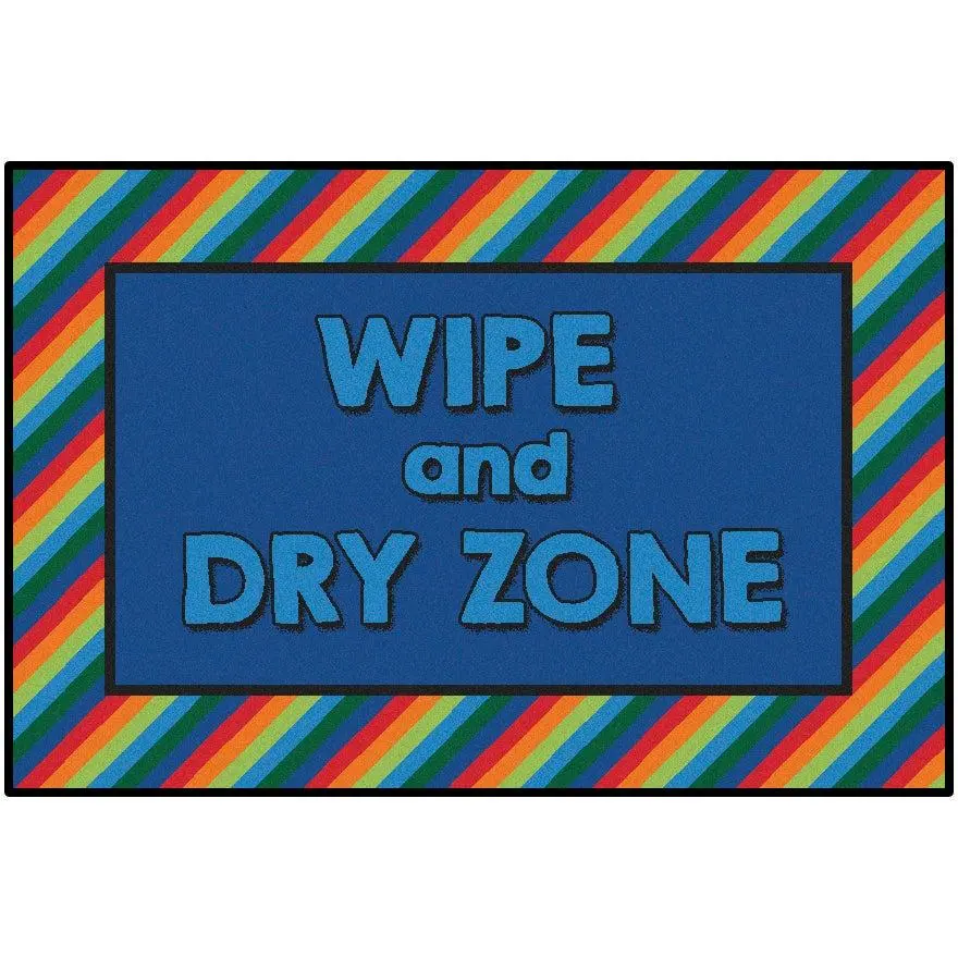 Carpets for Kids Rainbow Striped Wipe & Dry Classroom Rug 3' x 4' 6"Rectangle