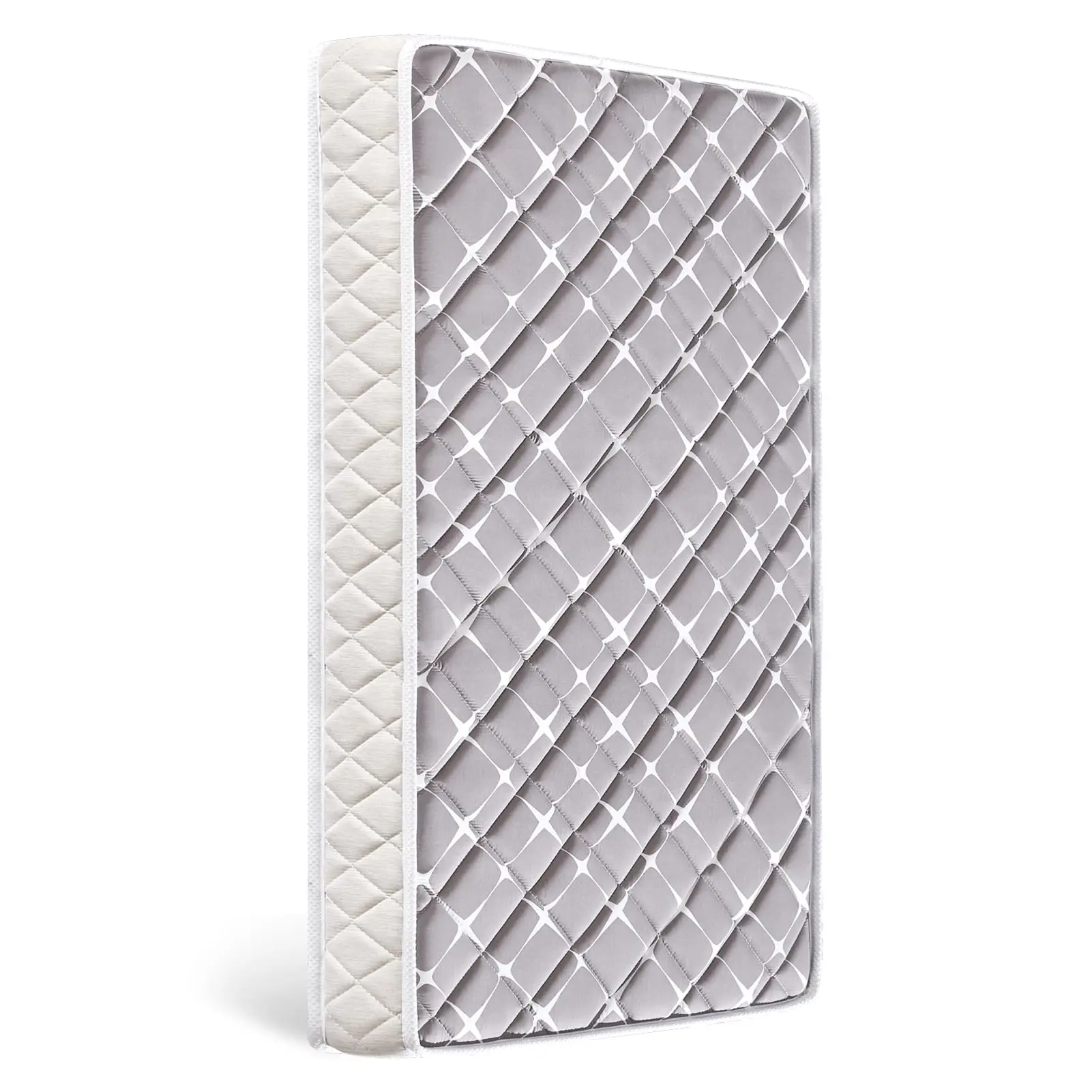 Quilted Mattress with Diamond Pattern and White Border for Comfortable Sleep