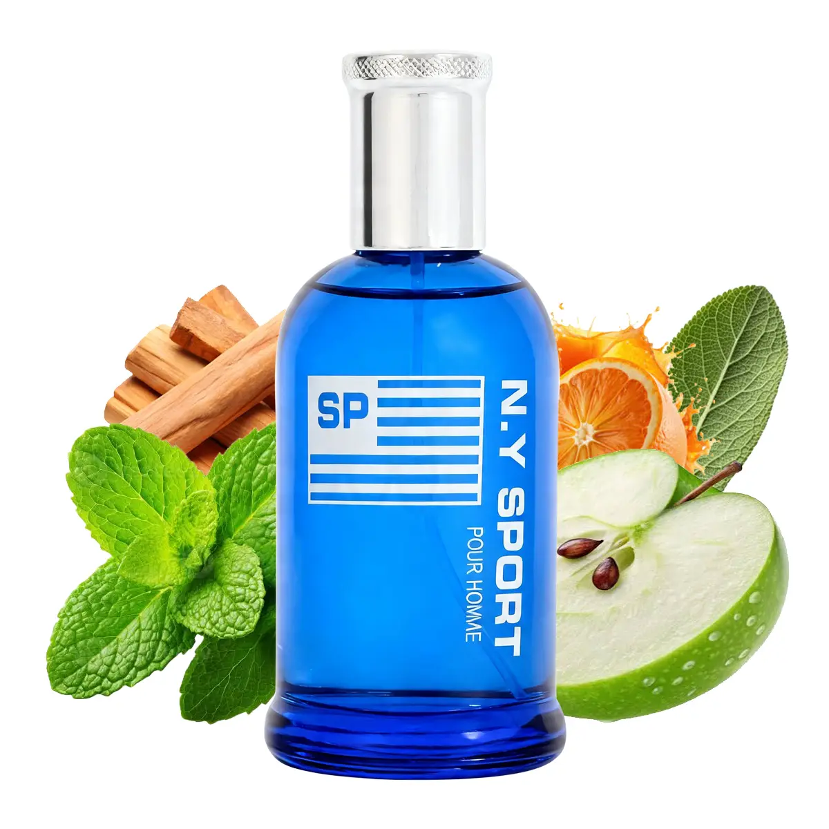 Secret Plus N.Y. Sport Eau de Parfum for Men 100ML Blue Bottle with American Flag Design