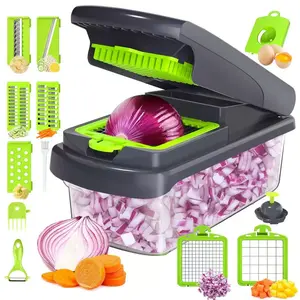 versatile mandoline Vegetable Chopper, 12 in 1 Vegetable Cutter Design Mandoline Slicer Cutter Chopper and Grater, Adjustable Food Chopper Slicer Dicer with Fixed Handle Include Fruit Peeler multifunctionslicer Utensils Kitchen cheese grater