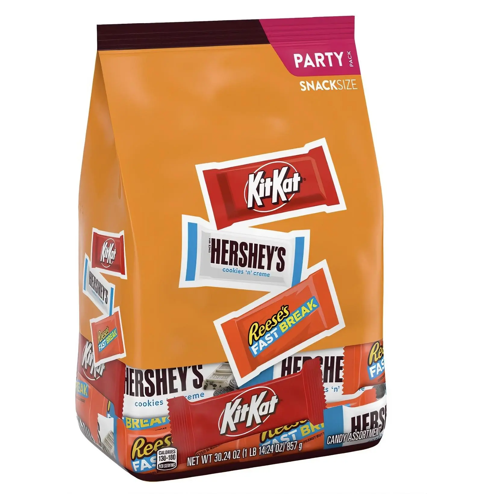 (1 PACK) FAST BREAK COOKIES AND CREAM KITKAT LIGHT ORANGE PARTY PACK