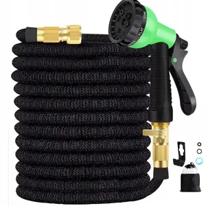 Expandable Garden Hose,Heavy Duty Superior Strength,4 -Layer durable collapsible Latex Core,Extra Strong Brass Connectors ,lightweight flexible water hose