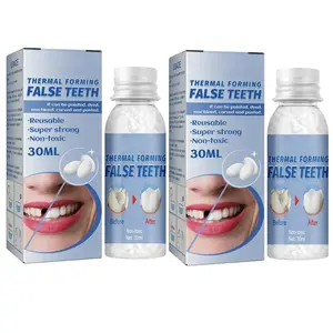 Moldable False Teeth Beads, Temporary Tooth Repair Kit, DIY Denture Filling Material for Missing Teeth, Cracked Teeth and Tooth Gaps, Reusable Thermal Forming Fake Teeth Beads, 30ml