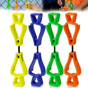 4-Pack Glove Clips for Work, Z-Shaped Anti-Drop Clips for Tool Belts and Hard Hats, Construction Glove Holders