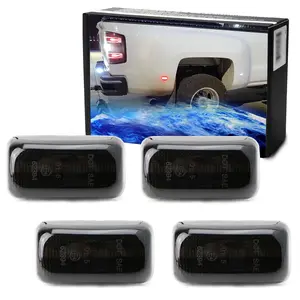 iJDMTOY Smoked Lens White/Red Full LED Dually Rear Fender Marker Lights For Chevy/GMC 2015-up 2500HD 3500HD Double Wheel Fender Bed, Powered by Total 60 LEDs