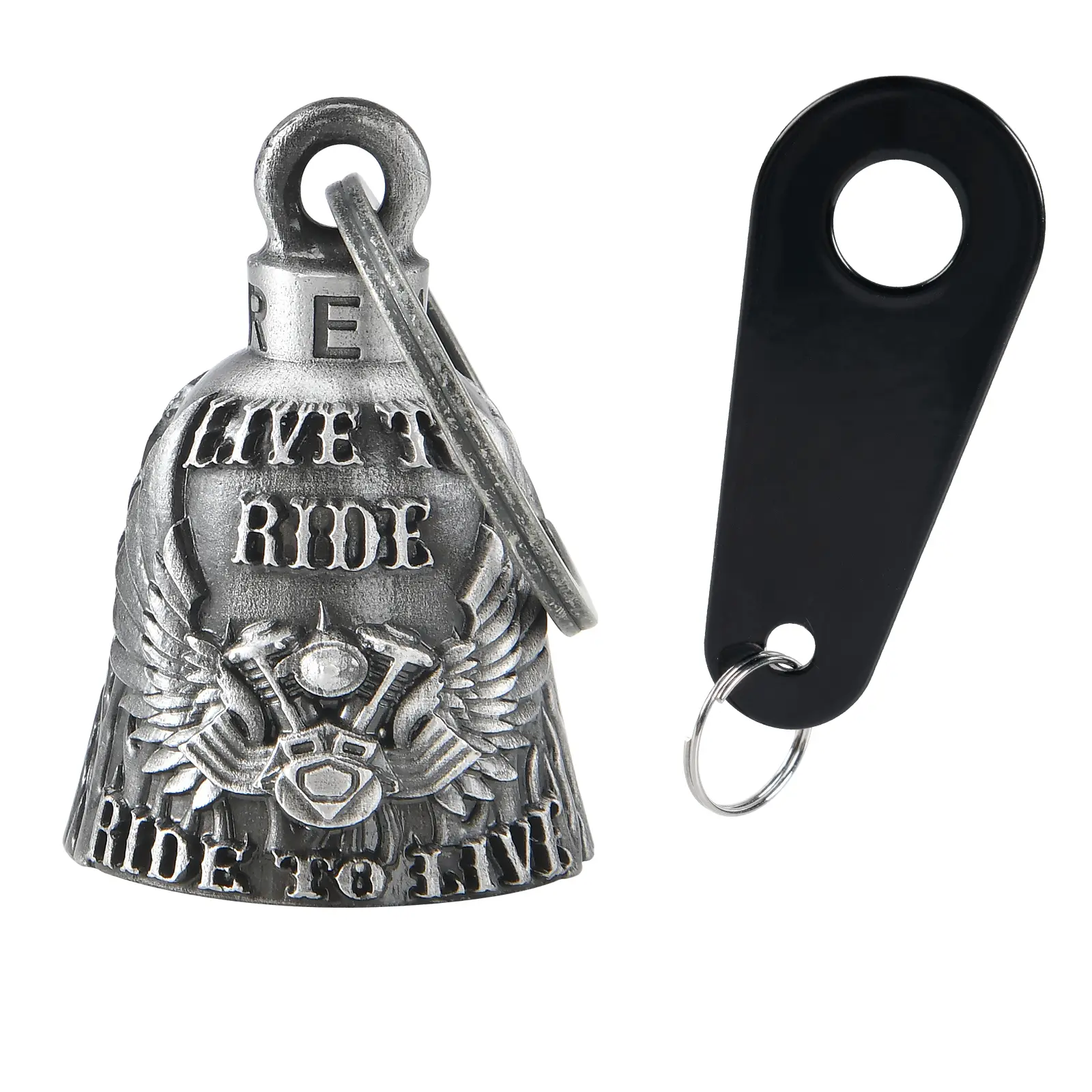 Dream Apparel Live to Ride Bell, Christmas/Halloween Bell,Gremlin/Guardian bell,Motorcycle Bell/Motorcycle Key Chain For Women Men W/Hanger Biker, Bell For Riders, Good Luck Riding Bell SpiritBell Moto Accessories