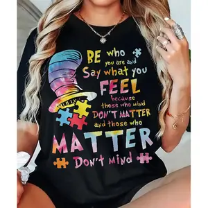 Inspiring Acceptance Quote Tee Autism Advocate Rainbow Puzzle Shirt For Neurodivergent Community