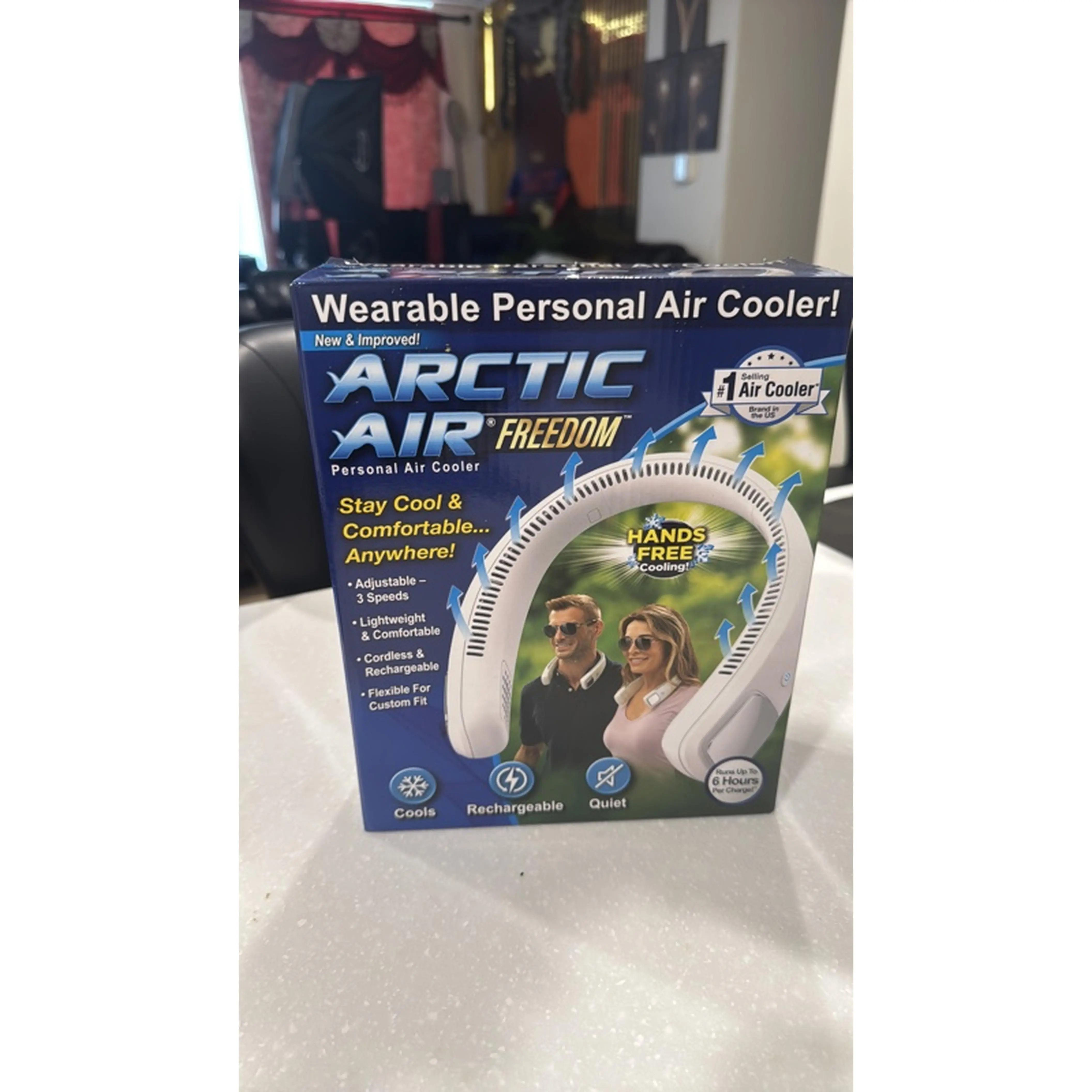 Arctic Air Freedom Wearable Personal Air Cooler - Hands Free, Adjustable, Lightweight, Rechargeable, Quiet, 3 Speeds, Stay Cool & Comfortable Anywhere