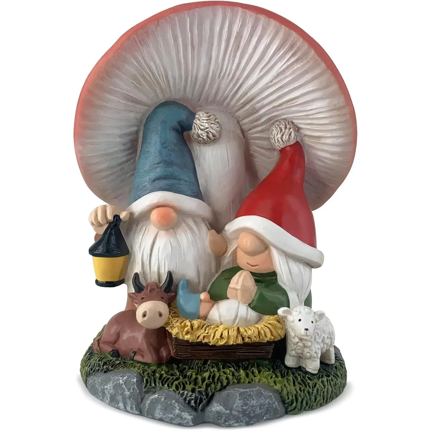 Christmas Decoration Indoor Home Decor-3.2''L 3.2''W 4.3''H Gnome Nativity Sets-Nativity Scene Xmas Holiday Decor for Tabletop Home Party Room Table Fireplace Office