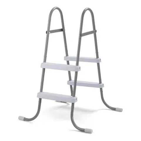 Karlhome Swimming Pool Ladder - Pool Equipment with 2/4 Removable Steps, 33/42/52in Wall Height Fit, Stable Steel Frame, Gray with White Steps, Easy Entry and Exit, Outdoor Home Improvement Accessory