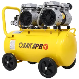 [OSAK APR] 2.5 HP Silent Air Compressor 13 Gallon, Oil-Free, Electric Shop Air Compressor Portable,Lightweight with Wheels, 70 dBA Noise Level, with Automatic Drain Valve,Yellow