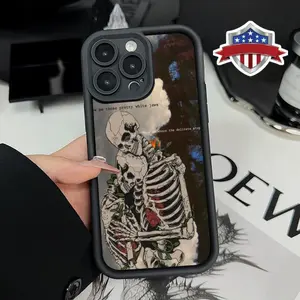 Skeleton Compatible With Iphone 16 17 Pro Max 15 Plus 14 13 12 11 Air Xs Xr Phone Case Hard Shell Rugged Phone Case Anti - Scratch Shockproof Frosted Protective Cover Waterproof Outer Layer Durable Shell