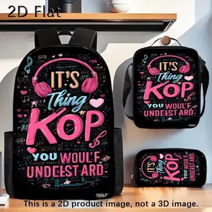 3-Piece Travel Bag Set — K-Pop Trend Art Backpack. Lightweight yet spacious, and equipped with multiple storage pockets, it is the ideal choice for outdoor travel; meticulously crafted from durable, high-quality materials.