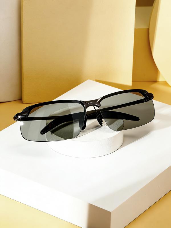 【dealsforyoudays】Paleshy HD Polarized Photochromic Sunglasses UV400 Protection, Unisex 2026 Summer Retro Oversized Simple Square Frame Fashion Accessories, Outdoor Sports Driving, Fishing, Golf, Running, Climbing Day Night Safety Glasses