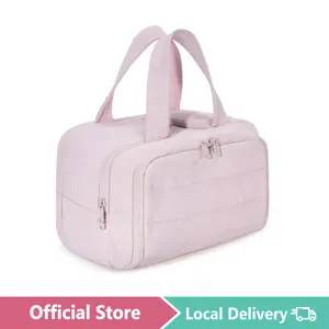 Zora Spacesaver 4-in-1Puffy Multi-Functional Toiletry Bag for Women -Large Capacity Travel Organizer with 4 Compartments Qutdoorfun Makeup Pouch Durable travel accessories