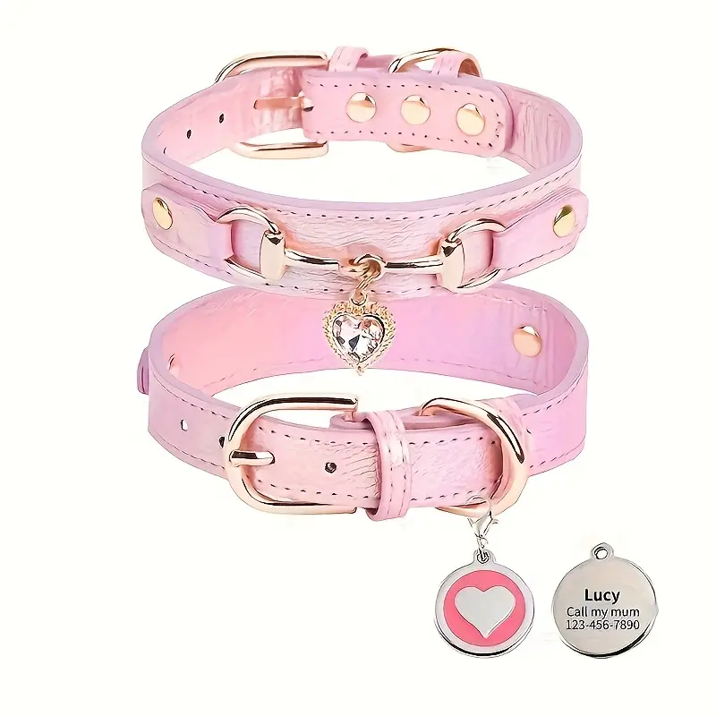 Customized Dog Collar with Name Tags - Engraved with Pet's Name and Phone Number, Adjustable for All Puppy Sizes, Durable Pet Accessory