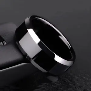 8Mm Black Stainless Steel Men'S Ring - Comfort Fit, Durable Perfect For Teens & Adults Stainless Steel Rings For Men