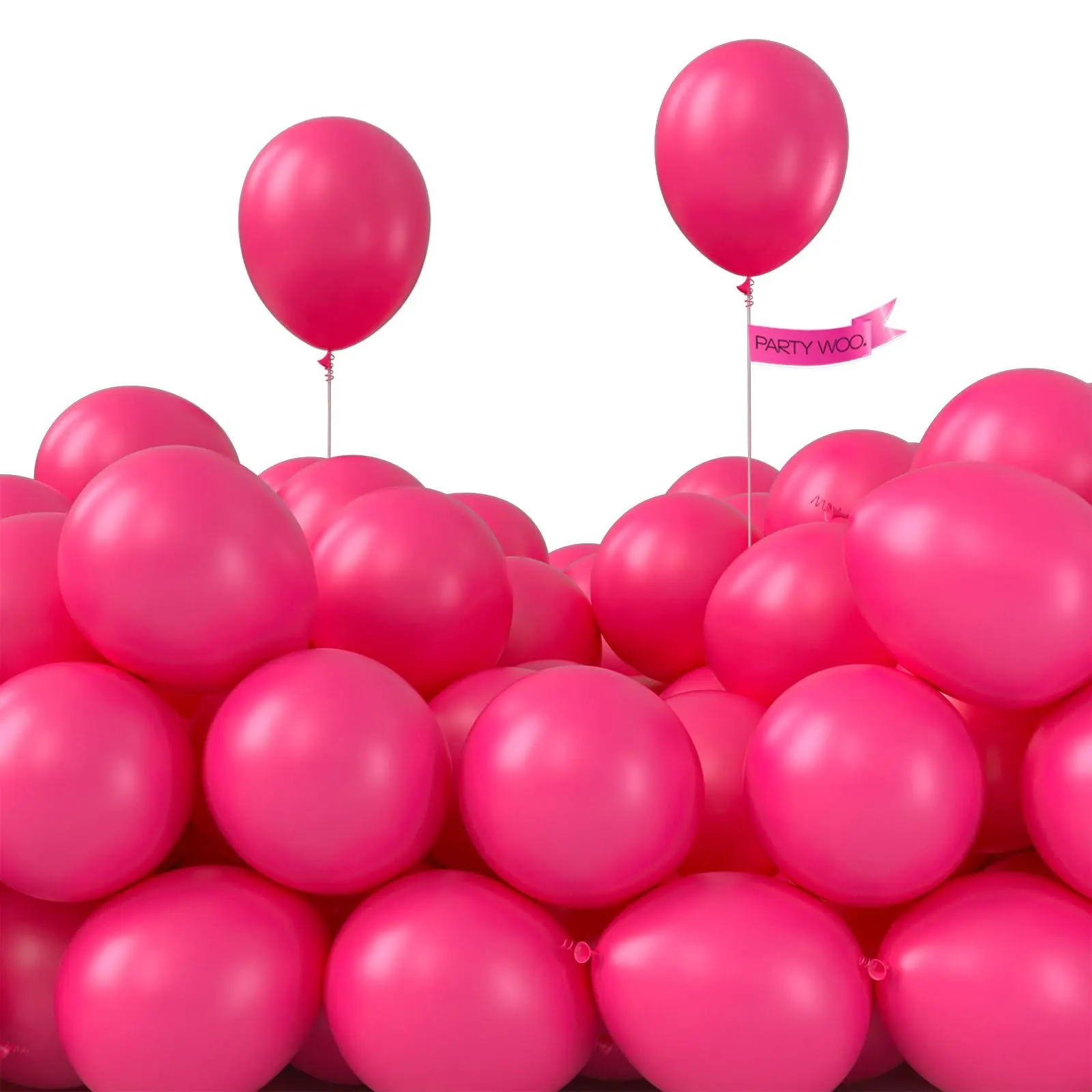 PartyWoo 50pcs 5" Round Vibrant Dark Pink Magenta Colorful Latex Mini Balloons, Thick Latex Balloon Decor for Wedding, Valentine's Day Girl Princess Party Supplies Pink-Y12