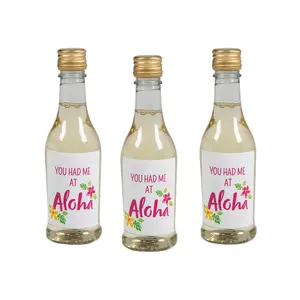 Luau Party You Had Me at Aloha Mini Wine Bottle Labels - 12 Pc.