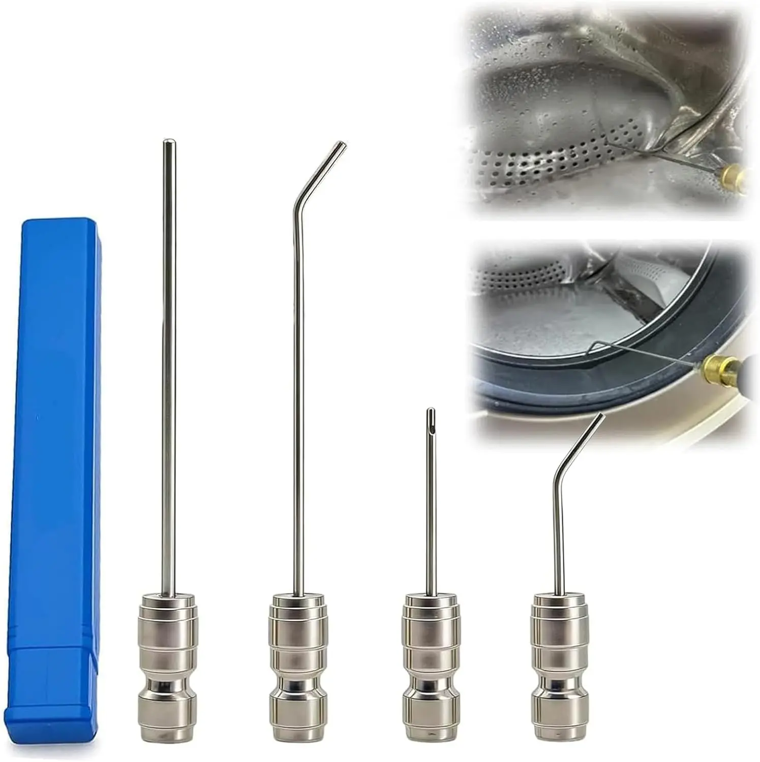 4 Pack Pressure Washer Nozzle Kit, 1/4 Inch Quick Connect Power Washing Tips With Cleaning Needle, 1-2 GPM High Pressure Flush Wand Nozzle For Car, Air Conditioner, Water Heater Surface Cleaning