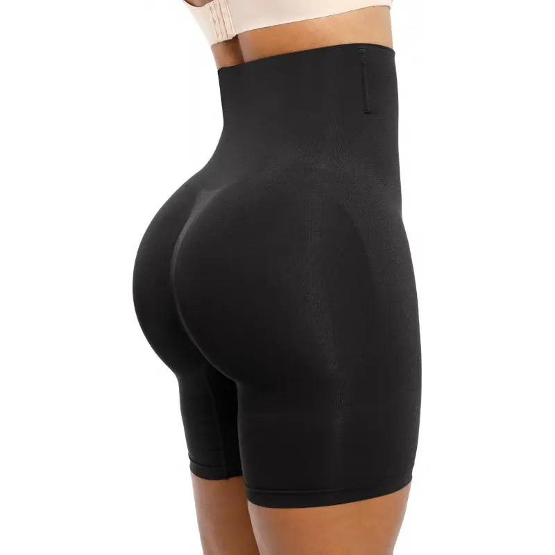 Women's High-Waist Soft Strip Seamless Compression Invisible Shapewear Shorts - Breathable Comfortable Fitness Fabric, Flat Tummy, Thigh Slimming, Hip Enhancement Underwear Girdle for Party Gifting, Dress Matching