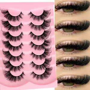7 Pairs Of Russian Stripe Eyelashes Fluffy Mink False Eyelashes Dramatic Messy Mink Lashes Eye Lifting Look Eyelashes Lengthen And Curl The Outer Corners Of Your Eyes Beauty Makeup False Eyelashes Natural Eyelashes High Quality Eyelashes