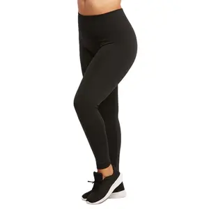 PLUS SIZE LADIES HIGH WAIST FLEECE EXTRA-WIDE BAND LEGGINGS