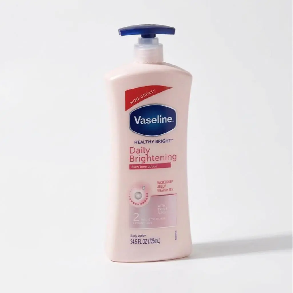 Vaseline Healthy Bright Daily Brightening Body Lotion 24.5 fl oz 725ml Non-Greasy with Valerian Root & Vitamin E3