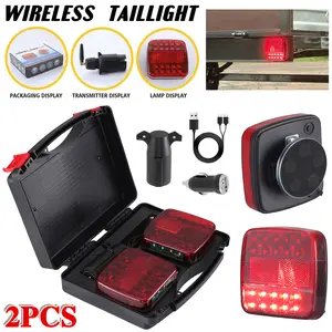 2PCS Magnetic Wireless Trailer Lights – Rechargeable LED Taillight Kit for Trailers, Trucks, SUVs & Boats Led Brake