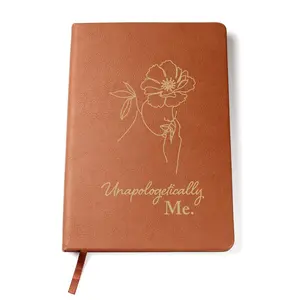 Unapologetically Me Leather Journal - Custom Decal, Hardcover, Journal Style, Mini, Personalized Message Notebook (Office Stationery & Supplies), Custom Decal Notebooks, Hardcover Notebooks