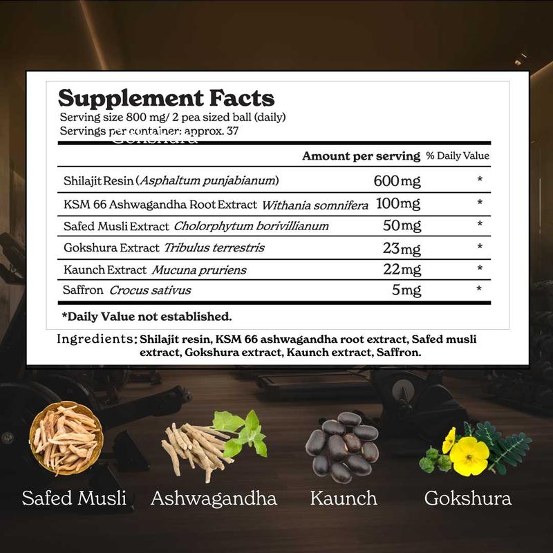 BetterAlt Himalayan GOLD+ Shilajit Resin with KSM-66 Ashwagandha | Lab-tested | Pre-Workout for Muscle Recovery, Gym Performance | 2-Month Pack