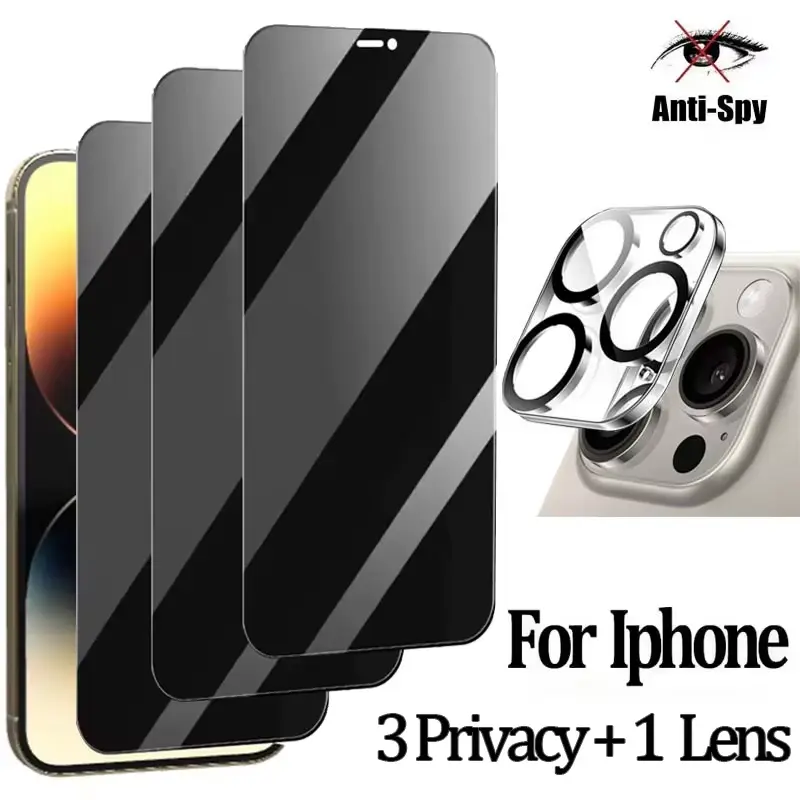For Iphone 16 17 15 14 Pro Privacy Tempered Glass for Iphone 15 14 13 12 11 Pro Max Iphone14 Iphone13 Iphone16 Iphone 16 Pro anti Spy Screen Protector Iphone 14Pro KIPNTOV