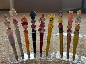 Disney Princess Character Beaded Pens | Snow White, Rapunzel & Marie Aristocats | Handmade Novelty Pen with Ink Refill