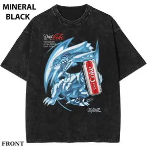 Yu-Gi-Oh! Blue Eyes White Dragon x Diet T-shirt, Blue Dragon Coke Anime Shirt, Gamer Streetwear Tee, Energy Drink Aesthetic Graphic Tee Womenswear Top