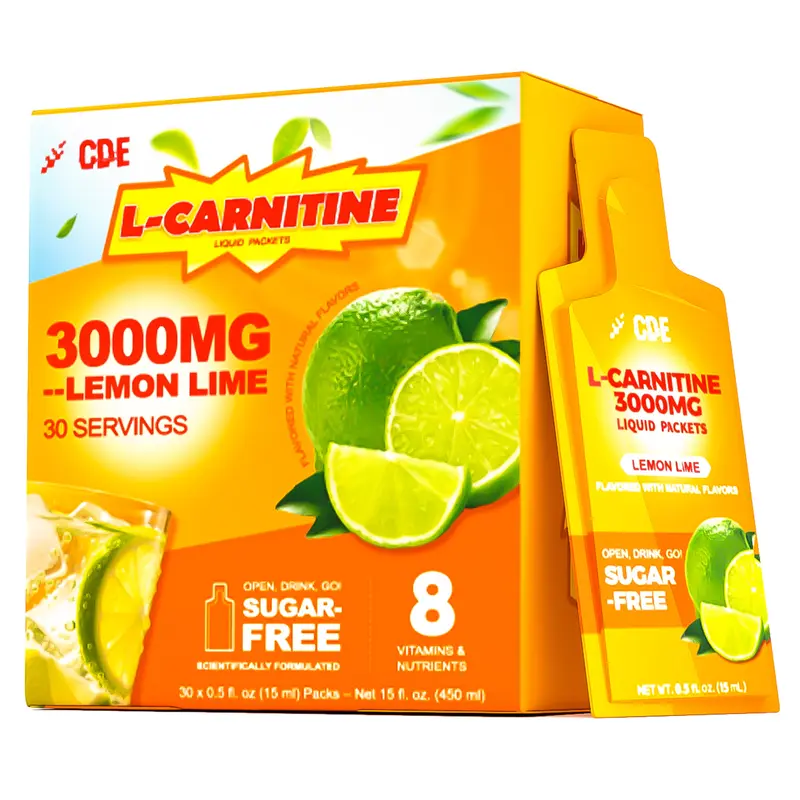 CDE L-Carnitine Liquid 1000 mg Supplement with Green Tea Extract & Taurine  - Energy & Muscle Recovery Support - 10 Liquid Packs