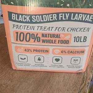 Joyprotyn Black Soldier Fly Larvae Non-GMO 43% Protein 6% Calcium Dry Food for Chickens High Calcium for Strong Eggshells & Healthy Growth 85X More Than Mealworms Eco-Friendly Natural Whole Food