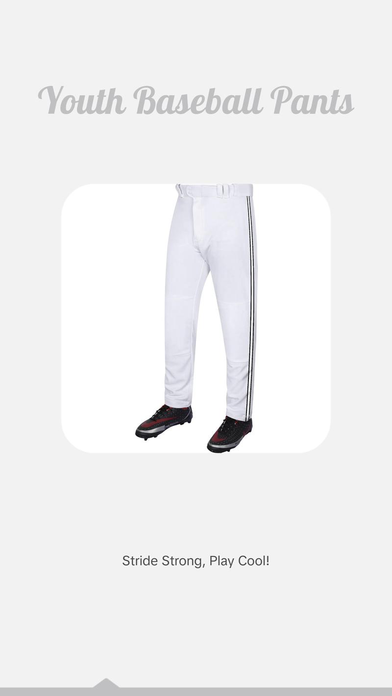 Exxact Sports Proline Full Length Youth Baseball Pants with Stripes (White)