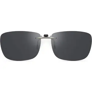 Polarized Clip On Sunglasses Over Prescription Glasses Men Women Compact Fit Non-Flip Up