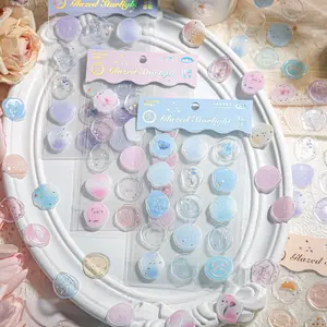 1 Sheet Stamp Sticker, Handmade Envelope Decoration Seal Sticker, Glass Starlight Gel Sticker, Perfect for DIY Projects and Crafts