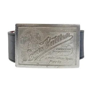 Pre-owned Louis Vuitton Calfskin Small Leather Goods Sangle Jeans Leather Belt