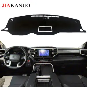 JIAKANUO Dash Cover Mat for 2022-2026 Toyota Tundra  Dashboard Pad Carpe Sunscreen Heat Insulation Anti Glare Reflective Protection Black Polyester with Silicone Anti Slip Particles