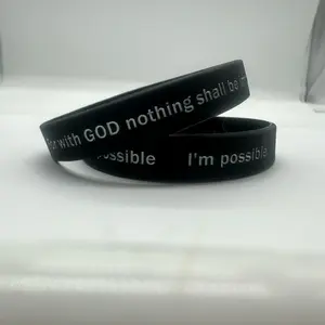Son of Christ Rubber Wristband - "For with God nothing shall be impossible" Inspirational Message Design