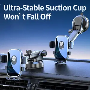 Universal Car Phone Holder Mount with Strong Suction Cup, 360 Degree Rotation Adjustable, Fit for iPhone, for Dashboard and Windshield, Hands Free car gifts