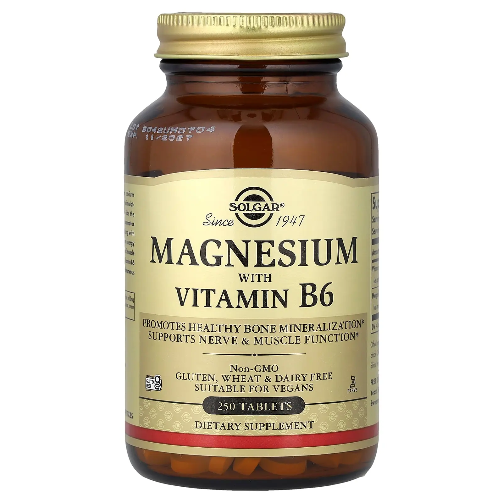 Solgar Magnesium With Vitamin B6, 250 Tablets