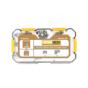 HoseBox Metric HeavyDIN -DIN - Metric Fitting Pack with 18 Adapters for Heavy Duty Applications Waterproof Case