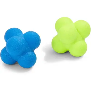 2-Pack Rubber Reaction Balls for Reflex & Agility Training – Hand-Eye Coordination Equipment for Baseball, Tennis, & Sports Practice